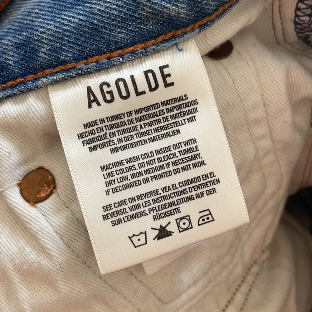 Agolde High Rise Straight Remy with raw cut hem - Picture 6 of 8